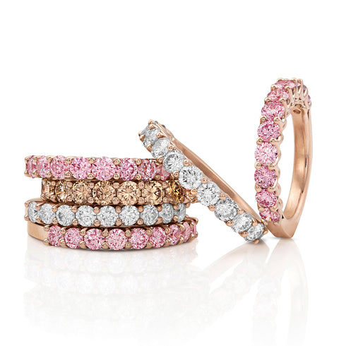 tumble stack with white diamond and champagne diamond sisters <span class='visuallyhidden'>Call, text 323-404-2959 for shopping help.</span>